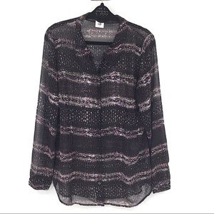 CAbi Semi Sheer Blouse Top 3249 Medium